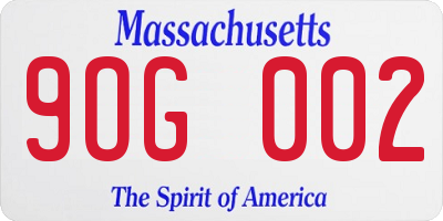 MA license plate 9OG002
