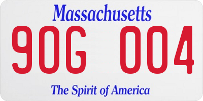 MA license plate 9OG004