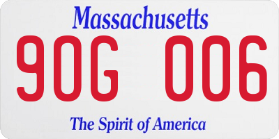 MA license plate 9OG006