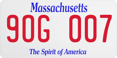 MA license plate 9OG007