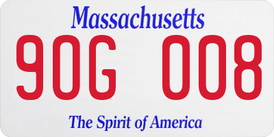 MA license plate 9OG008
