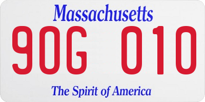 MA license plate 9OG010