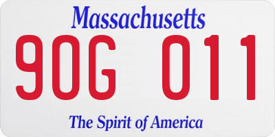 MA license plate 9OG011