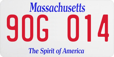MA license plate 9OG014