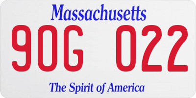 MA license plate 9OG022