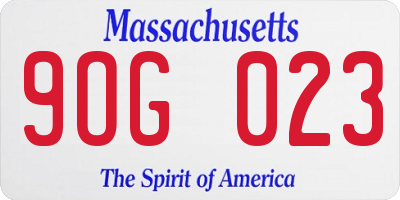 MA license plate 9OG023