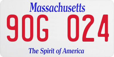 MA license plate 9OG024