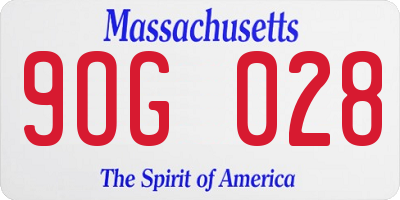 MA license plate 9OG028