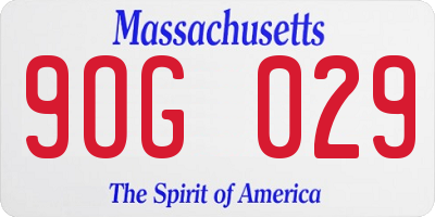 MA license plate 9OG029