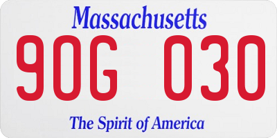 MA license plate 9OG030