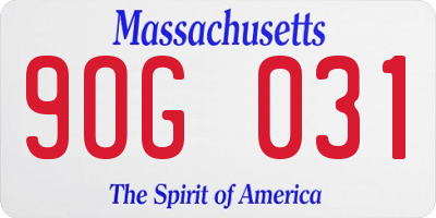 MA license plate 9OG031
