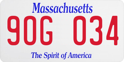 MA license plate 9OG034