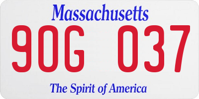 MA license plate 9OG037