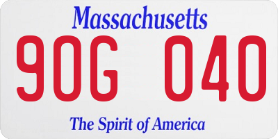 MA license plate 9OG040