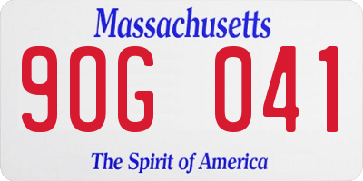 MA license plate 9OG041