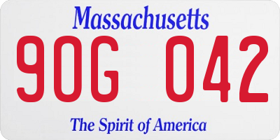 MA license plate 9OG042