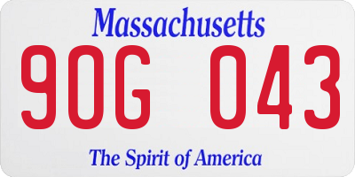MA license plate 9OG043