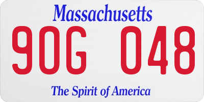 MA license plate 9OG048