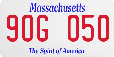 MA license plate 9OG050