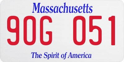 MA license plate 9OG051