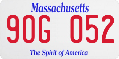 MA license plate 9OG052