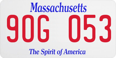 MA license plate 9OG053