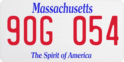 MA license plate 9OG054