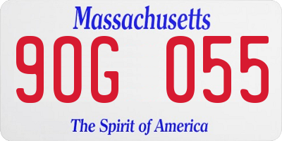 MA license plate 9OG055
