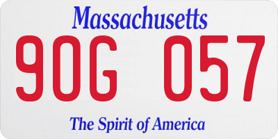 MA license plate 9OG057