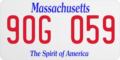 MA license plate 9OG059