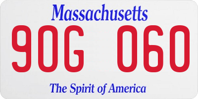 MA license plate 9OG060