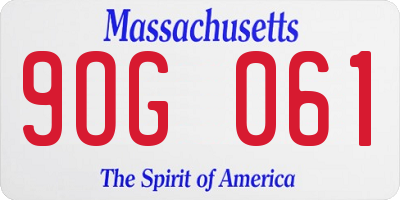 MA license plate 9OG061