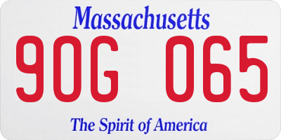 MA license plate 9OG065