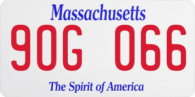 MA license plate 9OG066