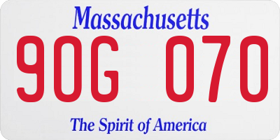MA license plate 9OG070