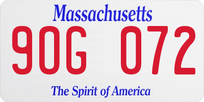 MA license plate 9OG072