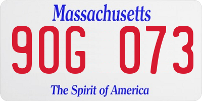 MA license plate 9OG073
