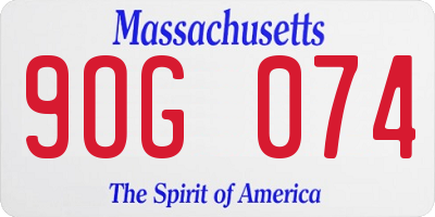 MA license plate 9OG074