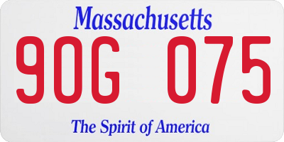MA license plate 9OG075