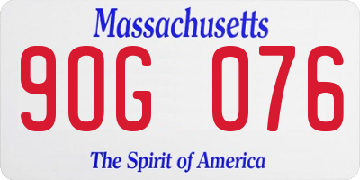 MA license plate 9OG076
