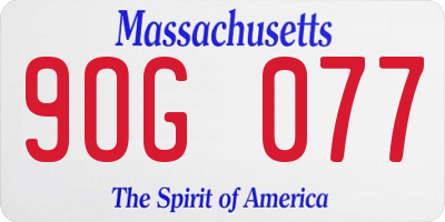 MA license plate 9OG077