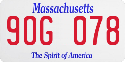 MA license plate 9OG078