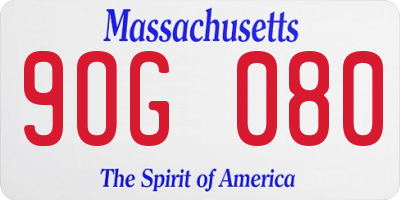MA license plate 9OG080