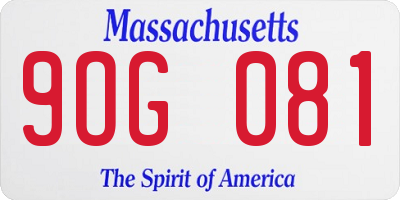 MA license plate 9OG081
