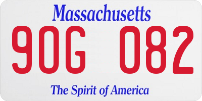 MA license plate 9OG082