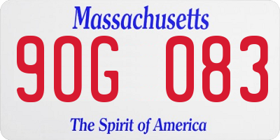 MA license plate 9OG083