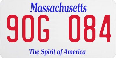 MA license plate 9OG084