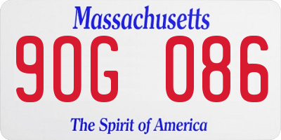 MA license plate 9OG086