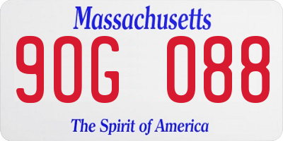 MA license plate 9OG088