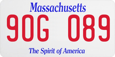 MA license plate 9OG089